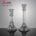 Candelabros de velas de vidrio transparente